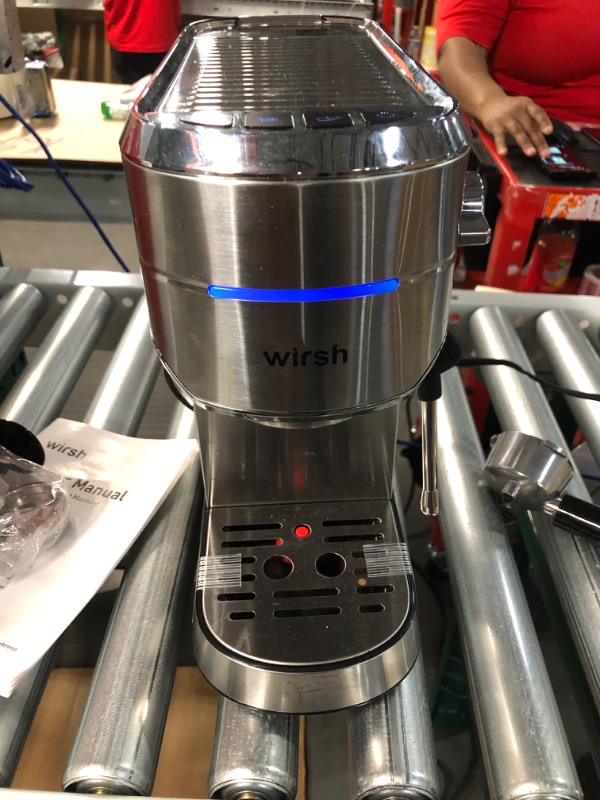 Photo 3 of ** Used** Wirsh Espresso Machine, 15 Bar Espresso Maker with Commercial Steamer-Stainless Steel… Home Barista
