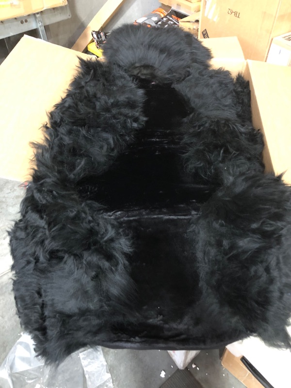 Photo 2 of **USED/SEE NOTES** IMQOQ A Pair 50% Genuine Sheepskin Fur Car 2 Front Seat Covers Set Winter Warm Universal Black