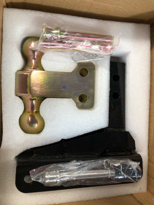 Photo 1 of Adjustable Trailer Hitch 20,000 LBS, 2 and 2-5/16 inch Balls, Solid Tube Hitch - Gooseneck 2-inch Receiver, 6-inch Drop
