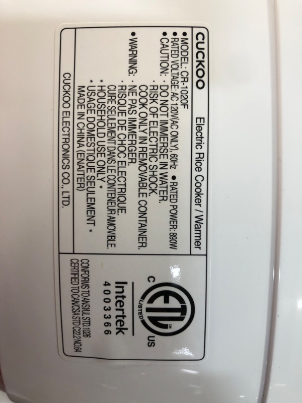 Photo 1 of **DOESN'T WORK**
CUCKOO CR-1020F | 10-Cup (Uncooked) Micom Rice Cooker, White & CR-0655F | 6-Cup 