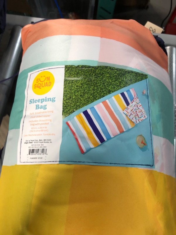 Photo 2 of *USED** Kids Printed Sleep Bag with Carrying Bag Stripe - Sun Squad