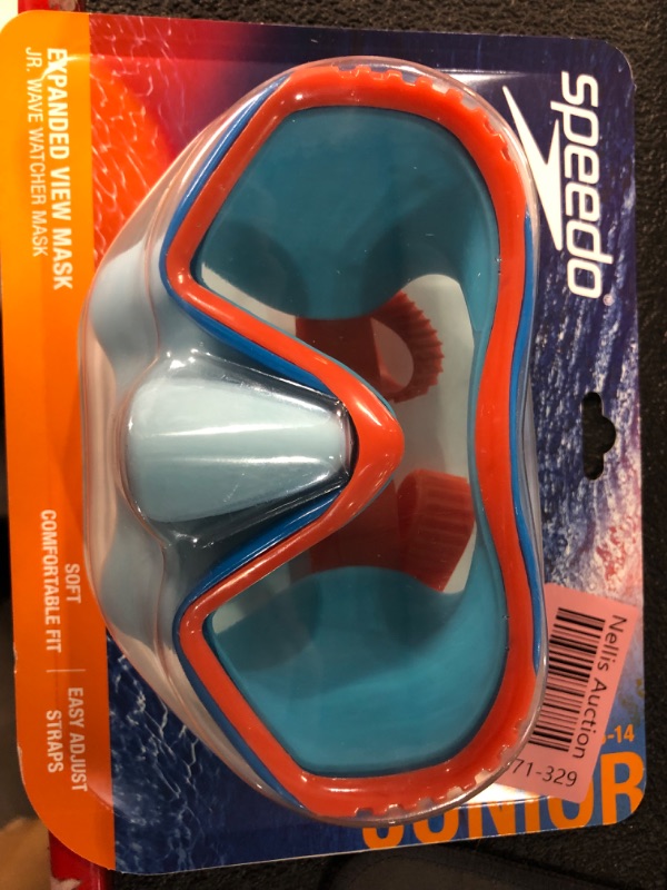 Photo 3 of **NEW**Speedo Junior Wave Watcher Mask - Spicy Orange/Celeste