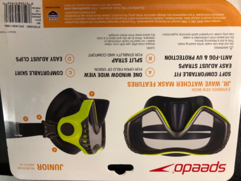 Photo 2 of **NEW**Speedo Junior Wave Watcher Mask - Spicy Orange/Celeste