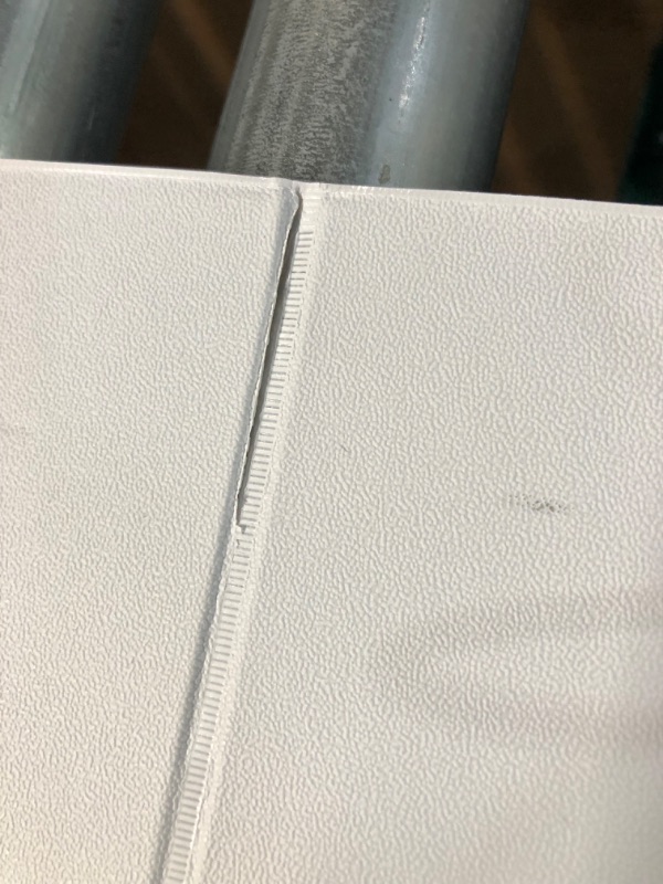 Photo 2 of **ONE BINDER HAS A MINOR CRACK**
Amazon Basics 3 Ring Binder with 2 Inch D-Ring and Clear Overlay, White, 4-Pack 2-inch Binder