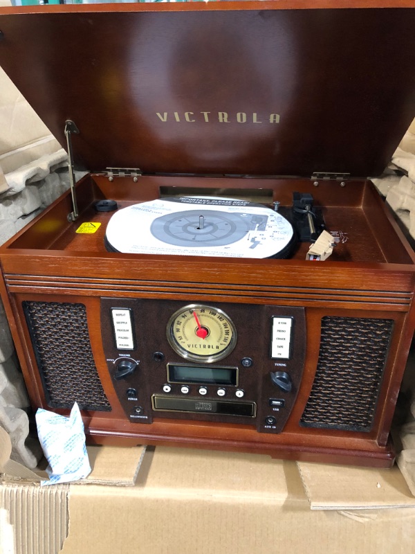 Photo 3 of Victrola VTA-750B Aviator Wooden 7-in-1 Nostalgic Record Player