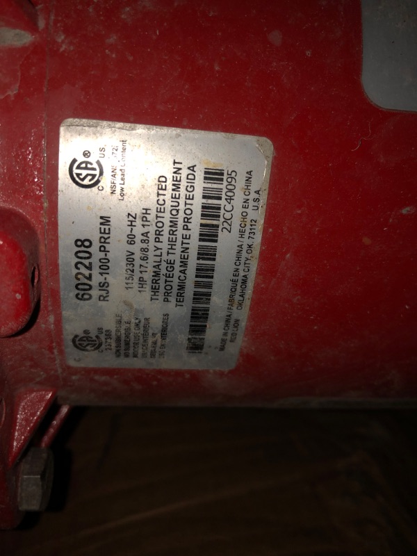 Photo 2 of (Parts Only)  Red Lion 602207 Premium Cast Iron Shallow Well Jet Pump