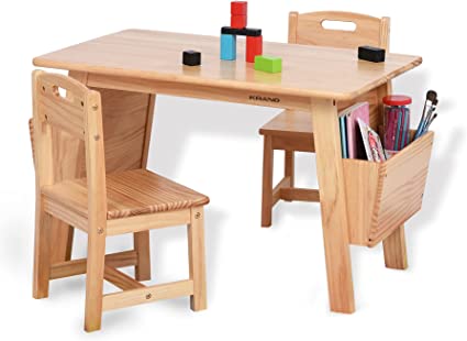 Photo 1 of [USED] KRAND Kids Solid Wood Table and 2 Chair Set 