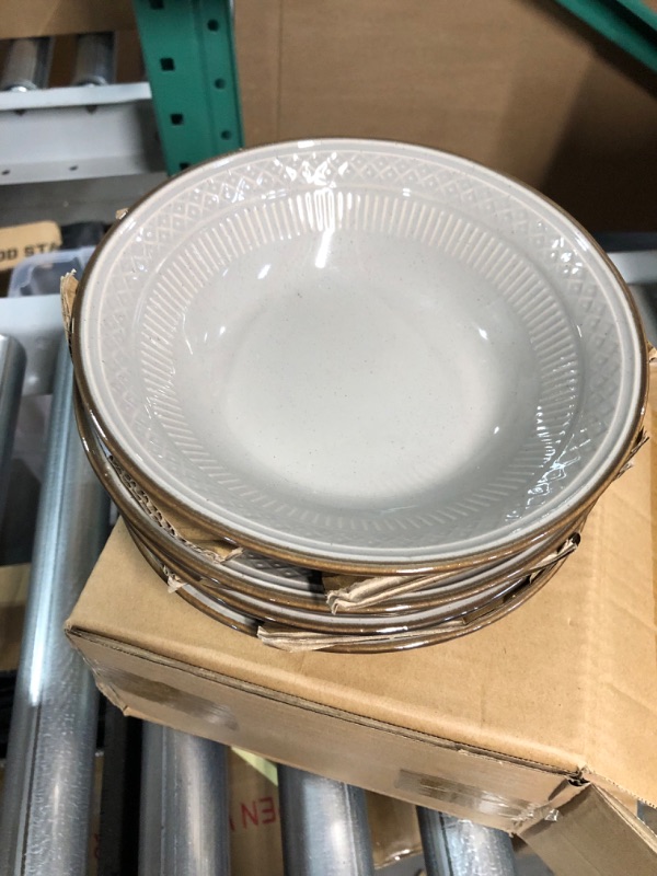 Photo 4 of **USED**  Mikasa Talia 16 Piece Dinnerware Set, Service For 4, *** 3 OUT OF 4 PLATES ARE CHIPPED UP AND BOWLS ARE FINE..,