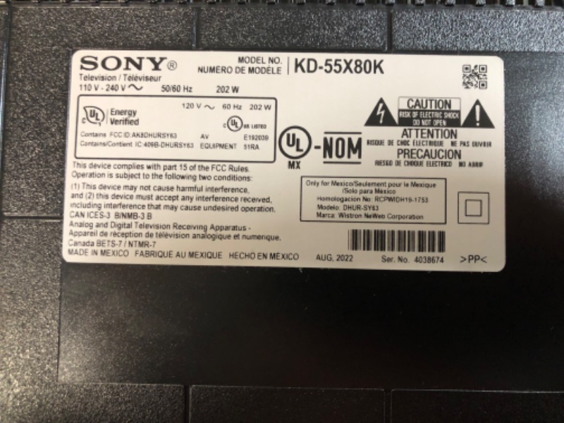 Photo 3 of Sony 55 Inch 4K Ultra HD TV X80K Series: LED Smart Google TV