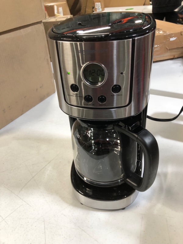 Photo 2 of *USED*Amazon Basics 12-Cup Digital Coffeemaker with Carafe and Reusable Filter, Stainless Steel