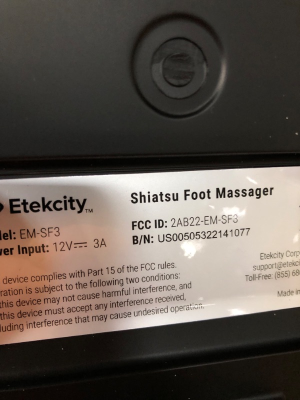 Photo 3 of ** USED** POWERS ON BUT TOUCHPAD NOT RESPONSIVE*** Etekcity Foot Massager Machine with Heat and APP Remote