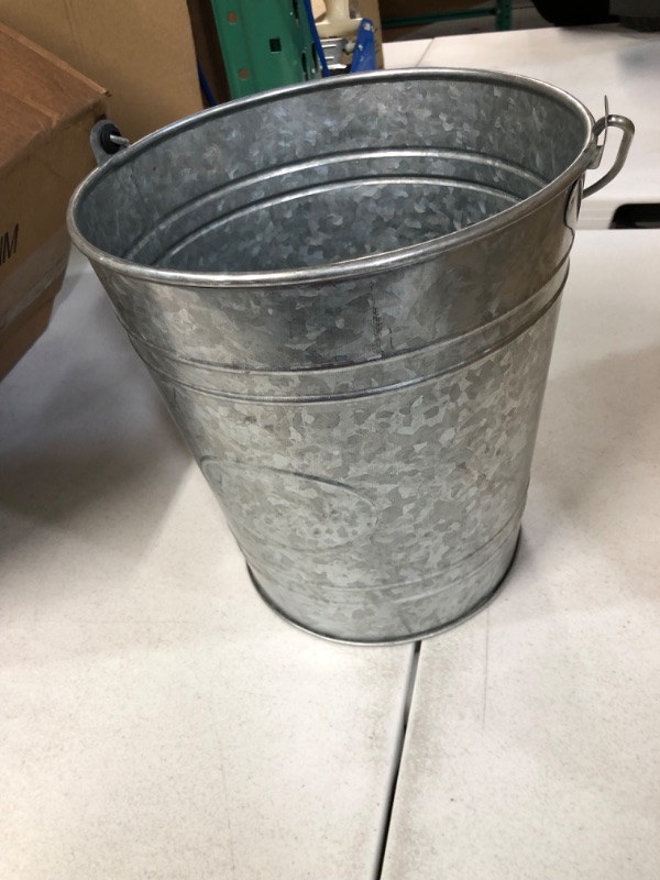 Photo 2 of Autumn Alley Farmhouse Bathroom Trash Can 7 Liters, Galvanized Grey