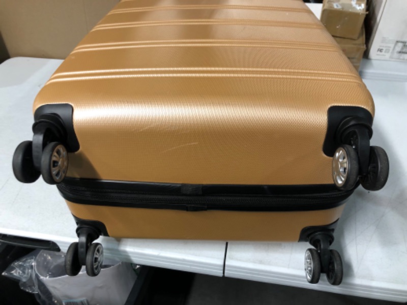 Photo 2 of **USED**Rockland Melbourne Hardside Expandable Spinner Wheel Luggage, Champagne, 2-Piece Set (20/28)