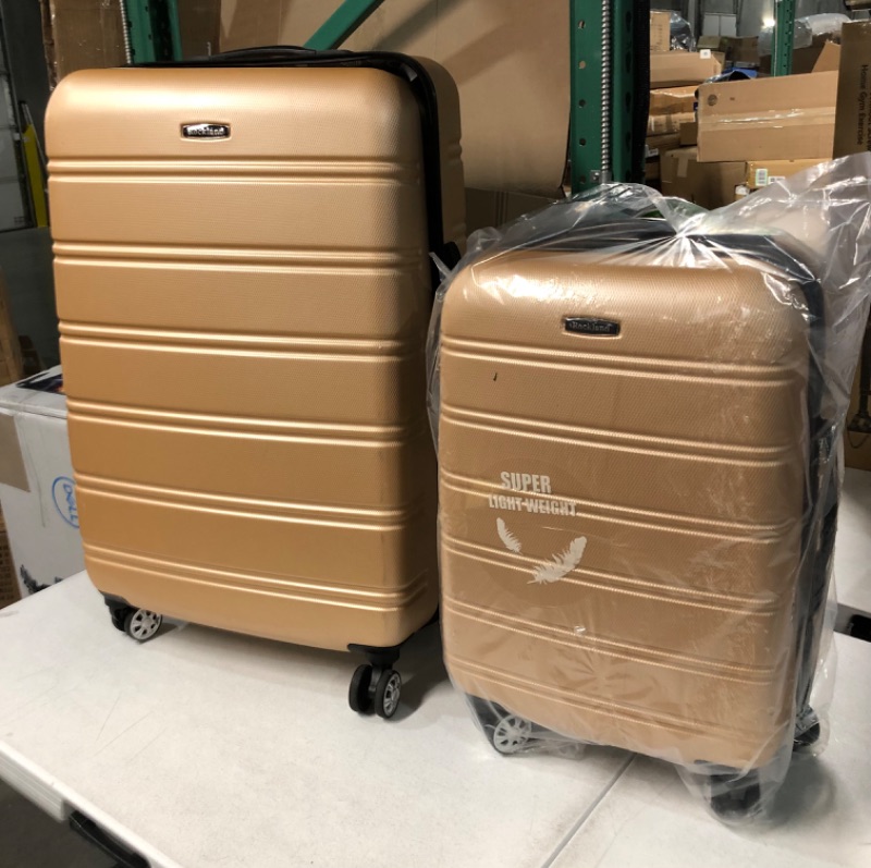 Photo 1 of **USED**Rockland Melbourne Hardside Expandable Spinner Wheel Luggage, Champagne, 2-Piece Set (20/28)