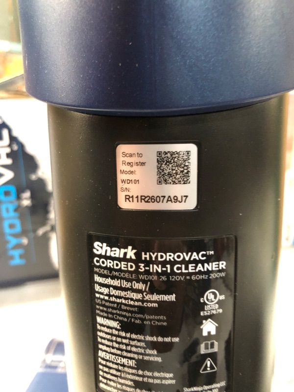 Photo 2 of **USED** Shark WD101 HydroVac XL 3-in-1 Vacuum, Mop & Self-Cleaning System  Corded, Navy
