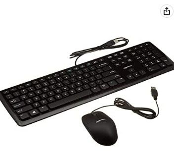 Photo 2 of AmazonBasics USB Wired Computer Keyboard and Wired Mouse Bundle Pack Bundle 