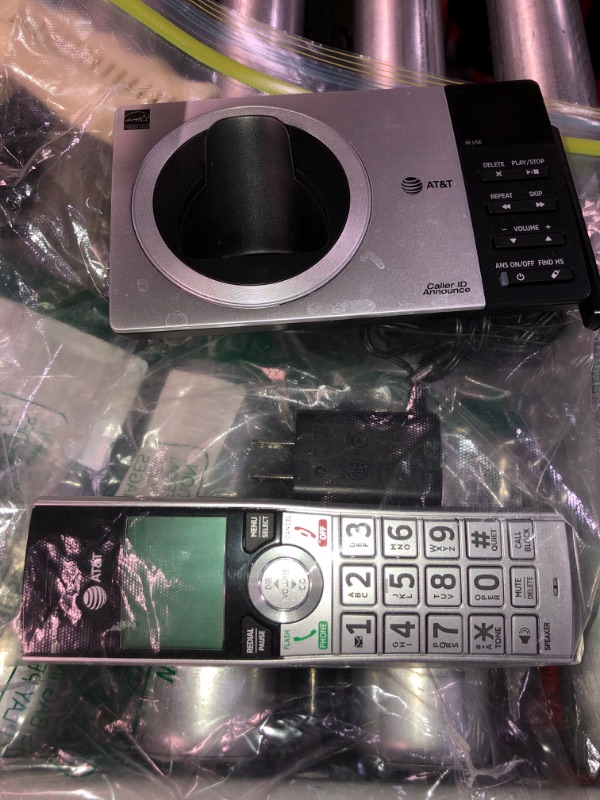 Photo 2 of  Cordless Phone with Answering System, Silver/Black with 1 Handset 
