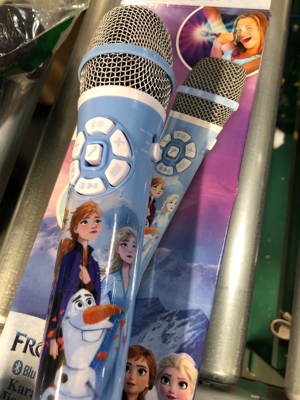Photo 3 of Disney Frozen 2 Bluetooth Karaoke Microphone with LED Disco Party Lights

