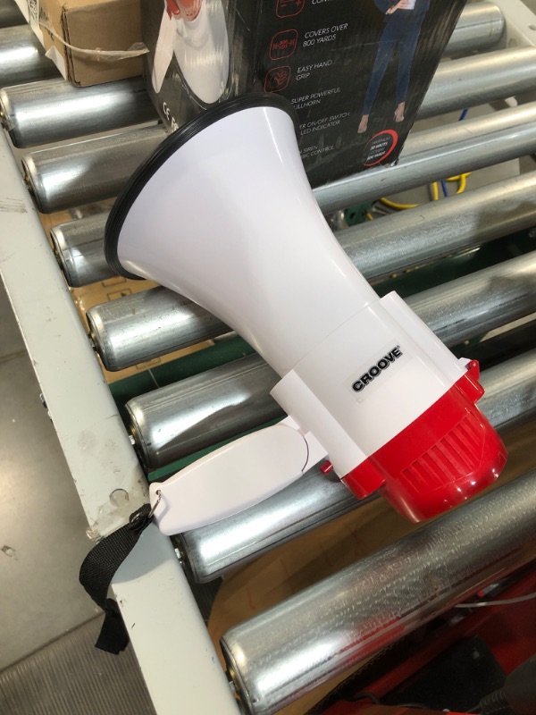 Photo 2 of Croove Megaphone Bullhorn Bull Horn Loud Speaker with Siren for Kids and Adults 30 Watt Lightweight Mega Phone 800 Yard Ra