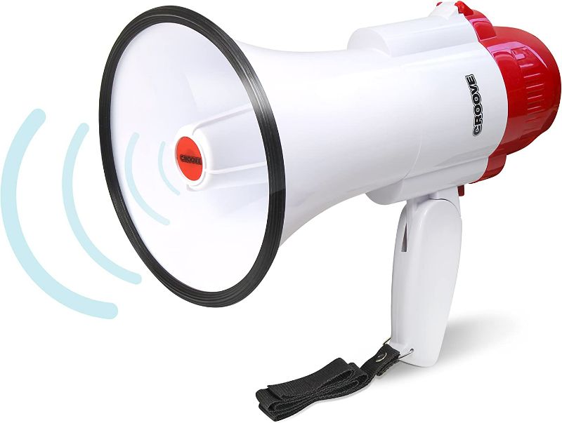 Photo 1 of Croove Megaphone Bullhorn Bull Horn Loud Speaker with Siren for Kids and Adults 30 Watt Lightweight Mega Phone 800 Yard Ra