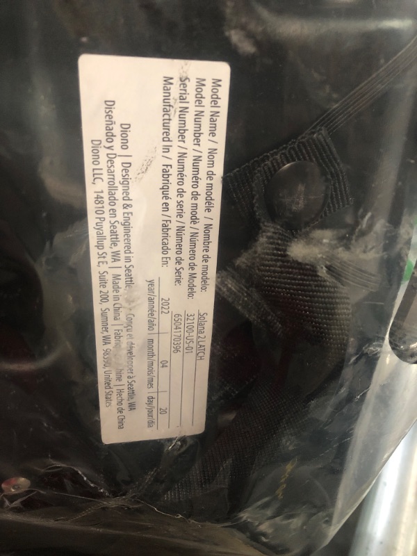 Photo 3 of BRAND NEW*Diono Solana 2 XL, Dual Latch Connectors, Lightweight Backless Booster Car Seat, 8 Years 1 Booster Seat, Black