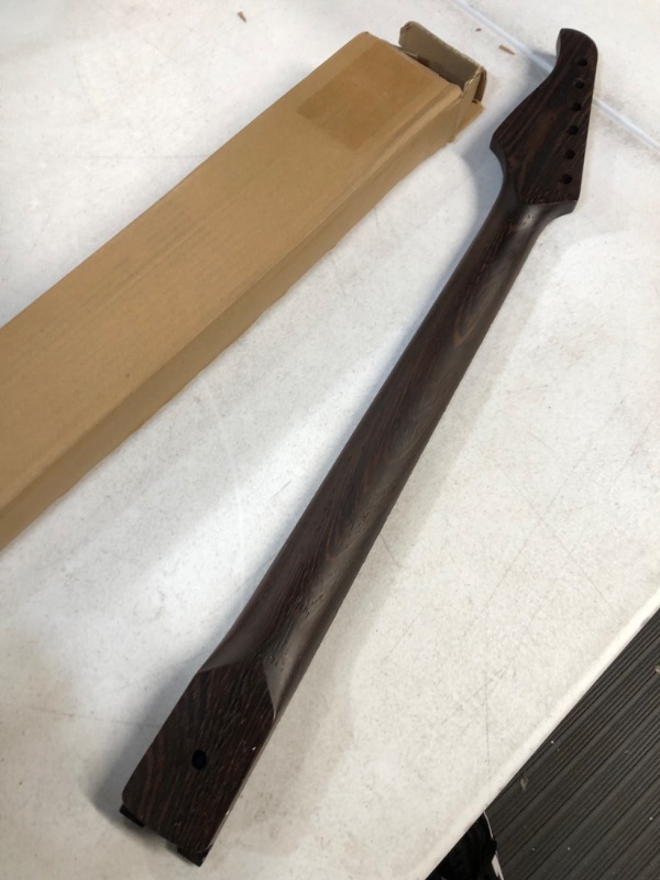 Photo 1 of 22fret Guitar Neck Wenge Neck,Wenge Fretboard Inlaid with Colored Shells,Cow Bone Nut