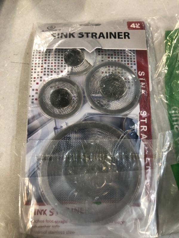 Photo 2 of 4PCS Stainless Steel Kitchen and Bathroom Sink Strainer Set, Hair Stopper for Bathtub Drain, Anti Clog Kitchen Sink Strainers (2 PC 2" + 1 PC 2-3/4"+1 PC 4-1/2")