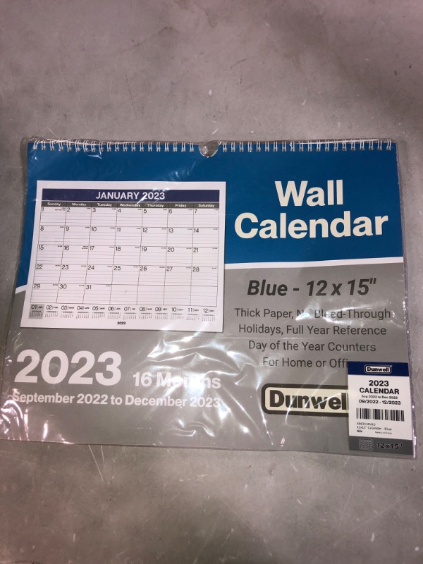 Photo 2 of Dunwell Wall Calendar 2023 - (Blue) Large Lined Monthly Calendar