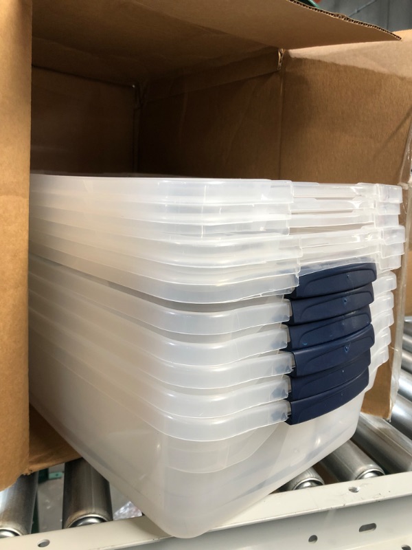 Photo 1 of Rubbermaid Cleverstore Clear 16 Qt/4 Gal, Pack of 6 Stackable Plastic Storage Containers