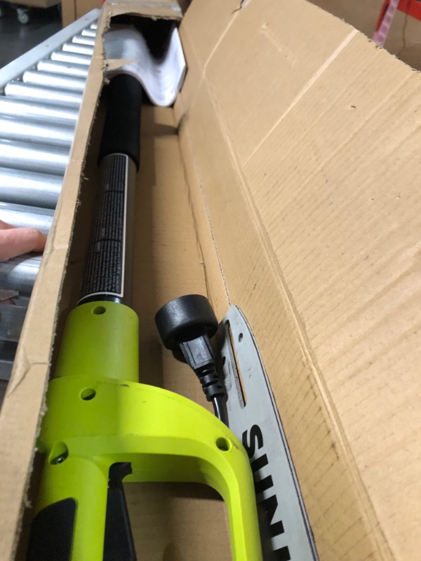 Photo 2 of **USED/DIRTY/SEE NOTES** Sun Joe SWJ803E 10 inch 8.0 Amp Electric Multi-Angle Pole Chain Saw, Green