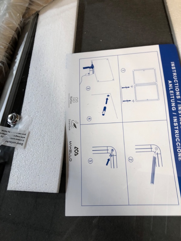 Photo 2 of SwanSea Enclosed Noticeboard Bulletin Pin Fabric Boards Tamperproof with Mounting Screws 