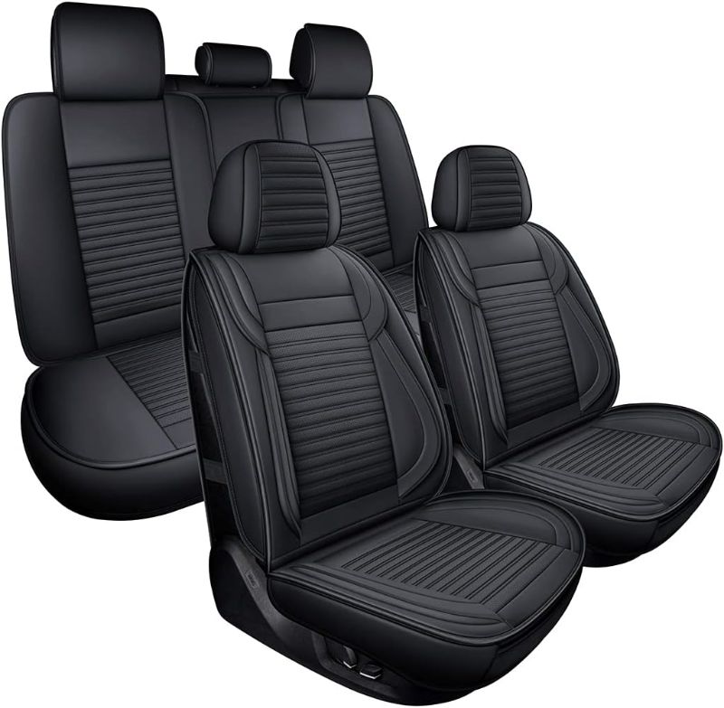 Photo 1 of LINGVIDO Leather Car Seat Covers,(Full Seat, Black)
