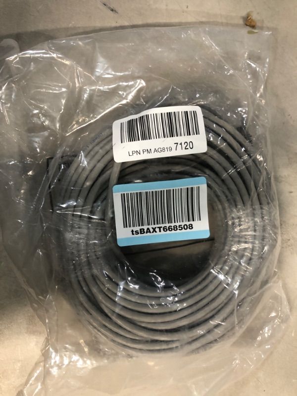 Photo 2 of Monoprice Cat6 Ethernet Patch Cable - Network Internet Cord - RJ45, Stranded, 550Mhz 24AWG, 100ft, Gray 