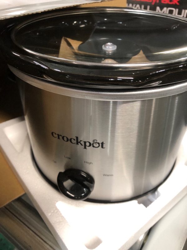 Photo 3 of **USED** Crock-Pot 3-Quart Round Manual Slow Cooker, Stainless Steel and Black - SCR300-SS Stainless Silver 3 QT Cooker