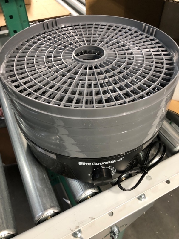 Photo 3 of **USED/SEE NOTES** Elite Gourmet EFD319BNG Food Dehydrator, 5 BPA-Free 11.4" Trays Adjustable Temperature, 5 Trays Black and Gray