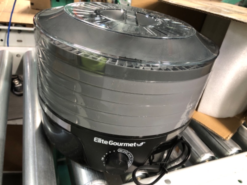 Photo 2 of **USED/SEE NOTES** Elite Gourmet EFD319BNG Food Dehydrator, 5 BPA-Free 11.4" Trays Adjustable Temperature, 5 Trays Black and Gray