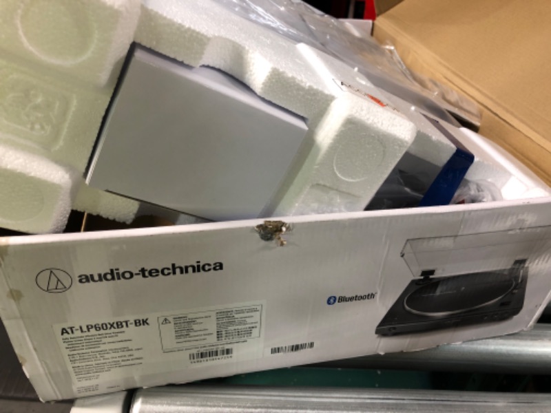 Photo 1 of Audio-Technica AT-LP60XBT-BK Automatic Bluetooth Belt-Drive Stereo Turntable, Black, Hi-Fi, 2 Speed, Dust Cover, Anti-Resonance, Die-cast Aluminum 