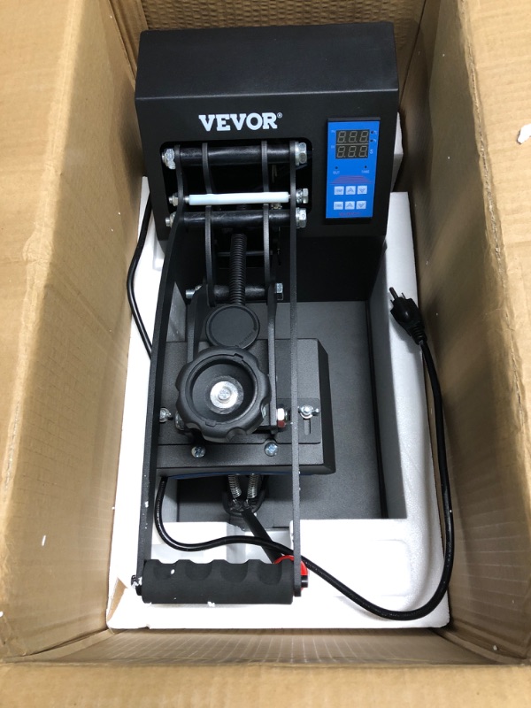 Photo 2 of VEVOR Heat Press 6x3.75Inch Curved Element Hat Press Clamshell Design Heat Press, Rigid Steel Frame, Digital LCD Timer and Temperature Control 