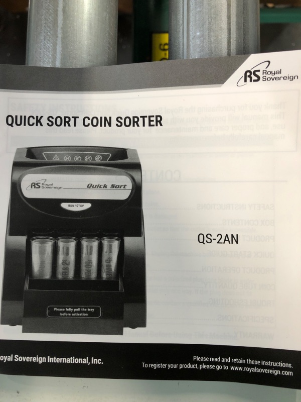 Photo 3 of Royal Sovereign Electric Coin Sorter, Patented Anti-Jam Technology, 1 Row of Coin Counting (QS-2AN)