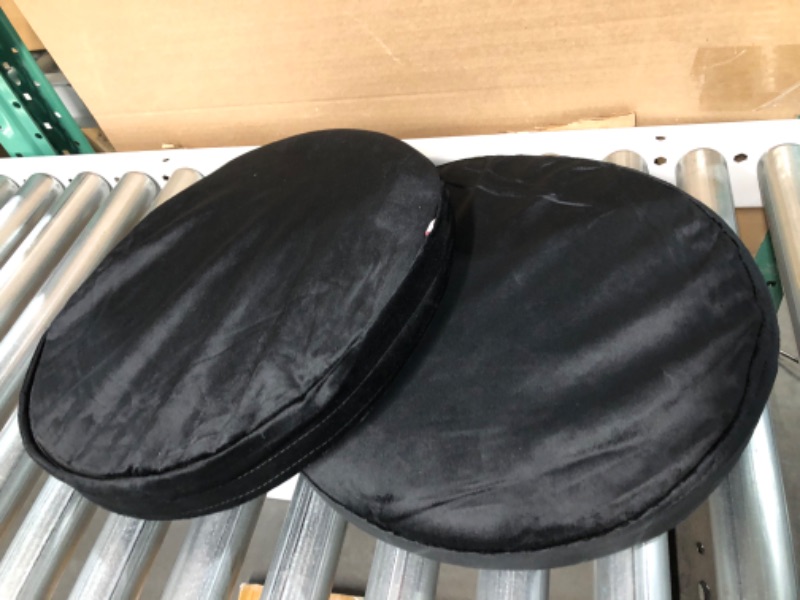 Photo 2 of *USED  BUT LIKE NEW* Frabury 2 Pack Round Plush Velvet Seat Cushions Pads (Black)