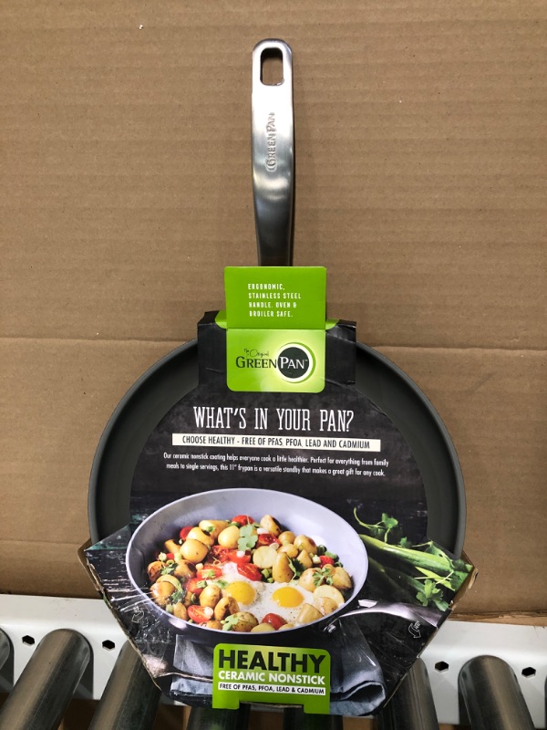 Photo 2 of *NEW* GreenPan Valencia Pro Hard Anodized Healthy Ceramic Nonstick 11" Frying Pan Skillet, Gray