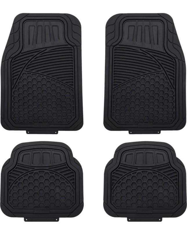 Photo 1 of *USED* Amazon Basics 4 Piece Heavy Duty Floor Mat-Black