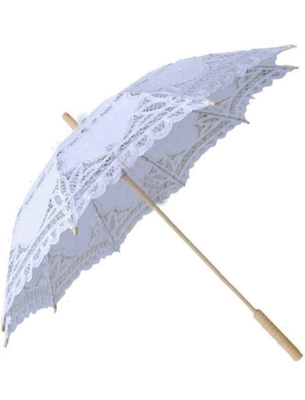 Photo 1 of *NEW* Lace Parasol Umbrella, Cotton Fashion, Wood handle