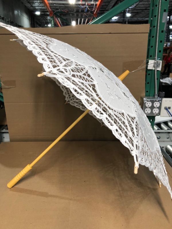 Photo 3 of *NEW* Lace Parasol Umbrella, Cotton Fashion, Wood handle