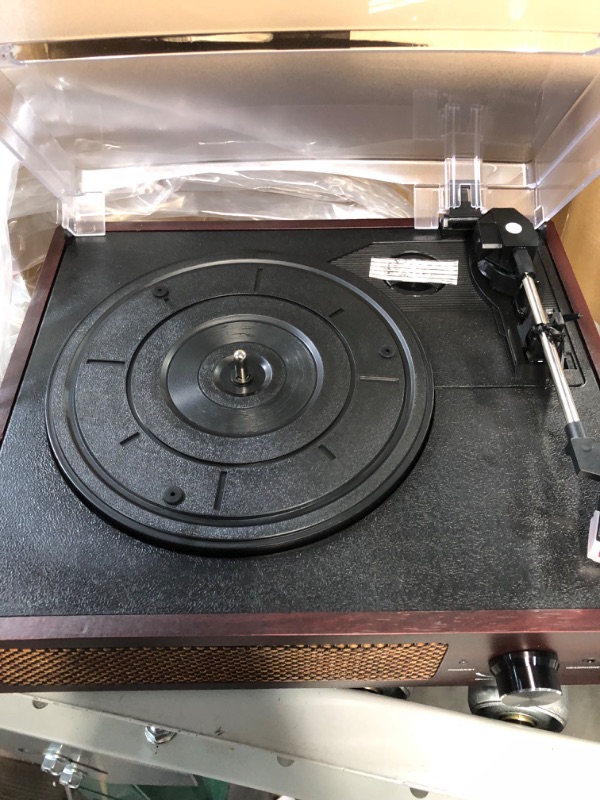 Photo 2 of Vinyl Record Player Turntable with Built-in Bluetooth Receiver & 2 Stereo Speakers, 3 Speed