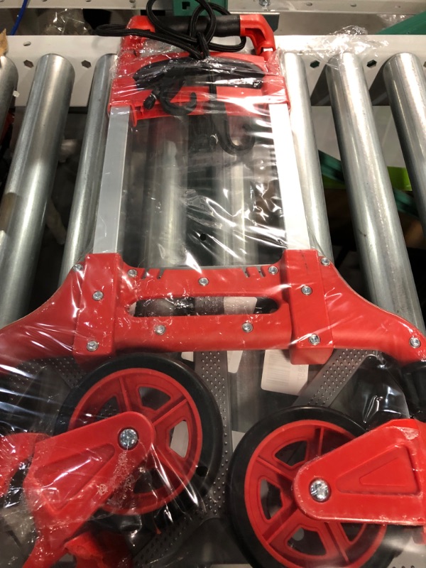 Photo 2 of FCH Folding Hand Truck 165lbs Capacity Aluminum Portable Folding Hand Cart and Dolly with Wheels Red