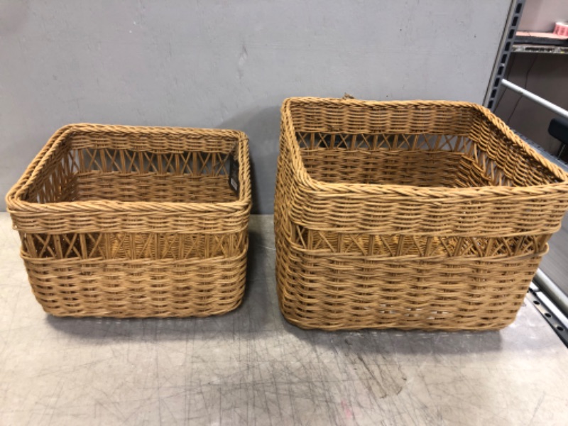 Photo 1 of 2 PC WICKER BASKET SET 