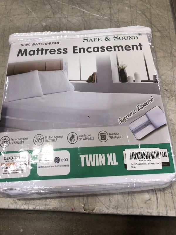 Photo 3 of Zippered Twin XL Size Waterproof Mattress Encasement, Premium Breathable Noiseless 6 Sides Soft Mattress Protector, Deep Pocket Fits Up to 16 Inches Mattress Cover

