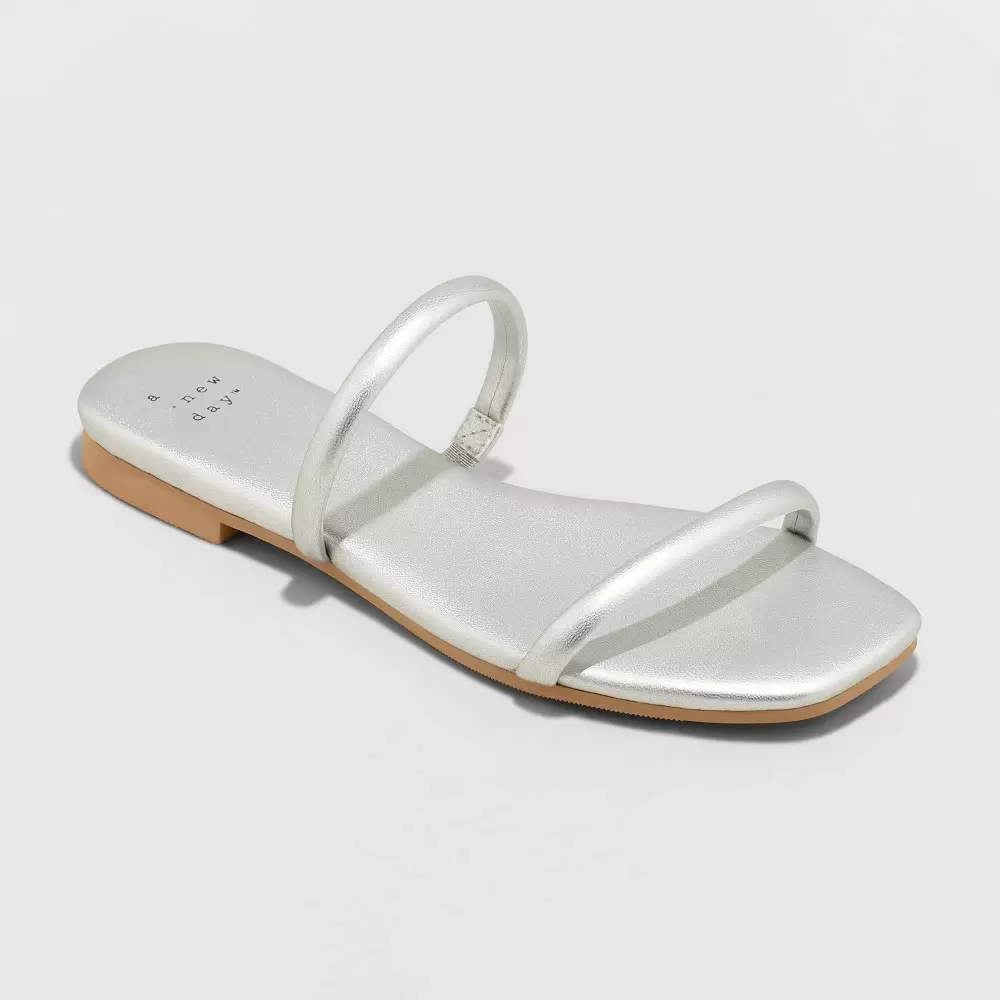 Photo 1 of Women's Winnie Skinny Strap Sandals - A New Day Silver 
6