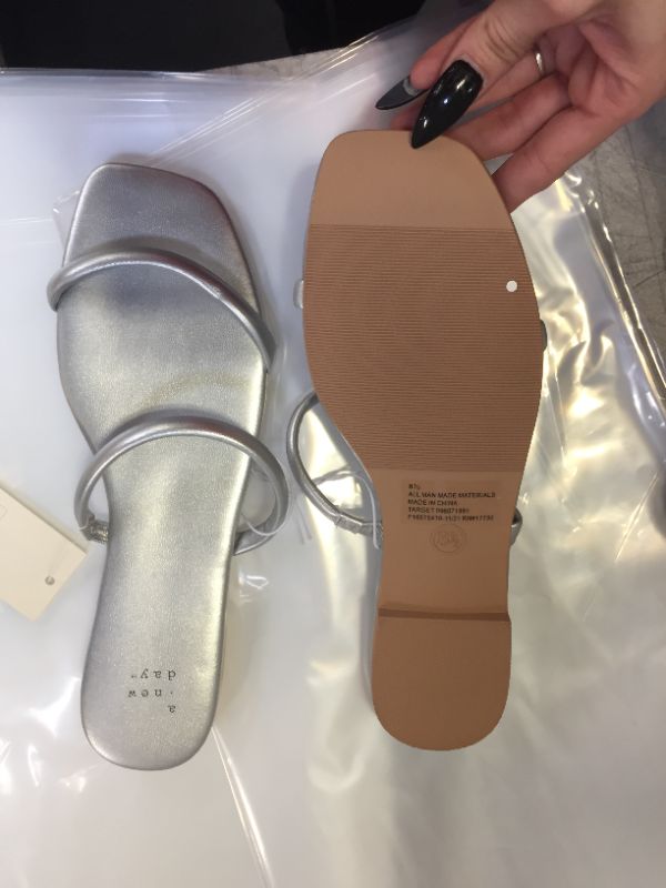 Photo 2 of Women's Winnie Skinny Strap Sandals - A New Day Silver 
6